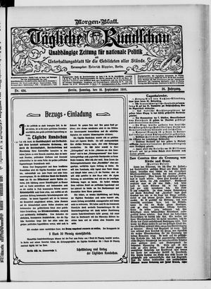 Tägliche Rundschau vom 16.09.1906