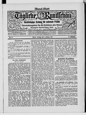 Tägliche Rundschau vom 01.02.1907