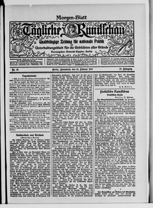 Tägliche Rundschau on Feb 16, 1907