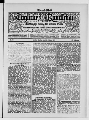 Tägliche Rundschau on Feb 22, 1907