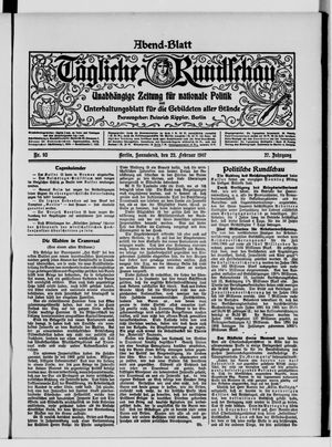 Tägliche Rundschau vom 23.02.1907