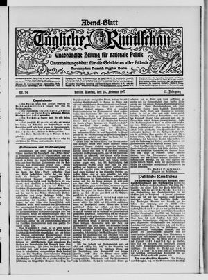 Tägliche Rundschau on Feb 25, 1907