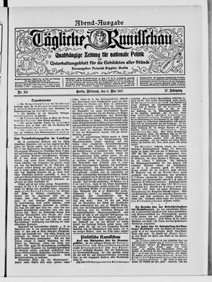 Tägliche Rundschau vom 08.05.1907