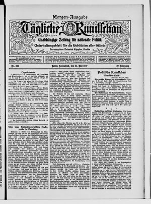 Tägliche Rundschau vom 25.05.1907
