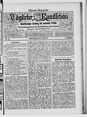 Tägliche Rundschau vom 27.05.1907