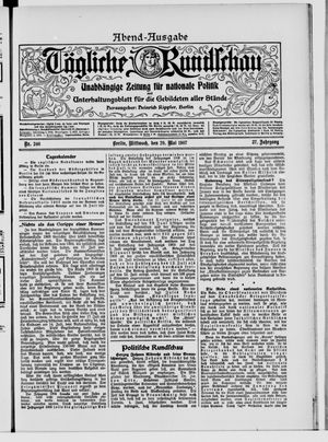 Tägliche Rundschau vom 29.05.1907