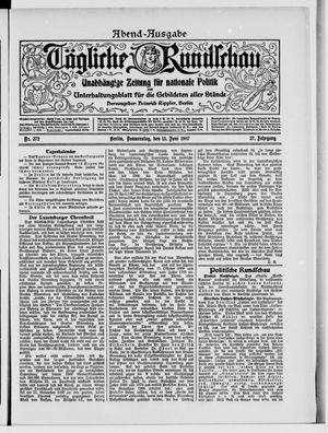 Tägliche Rundschau vom 13.06.1907