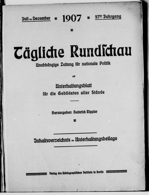 Tägliche Rundschau vom 01.07.1907