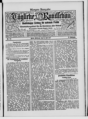 Tägliche Rundschau vom 24.07.1907