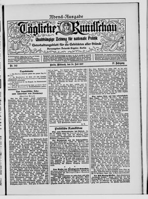 Tägliche Rundschau vom 24.07.1907