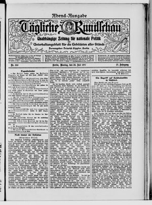 Tägliche Rundschau vom 29.07.1907