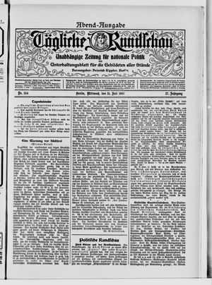 Tägliche Rundschau vom 31.07.1907