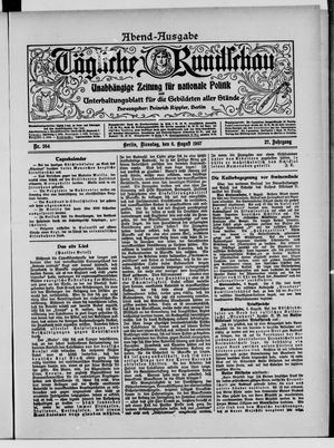 Tägliche Rundschau vom 06.08.1907