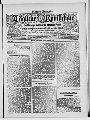 Tägliche Rundschau vom 24.08.1907