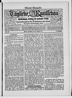 Tägliche Rundschau vom 24.08.1907