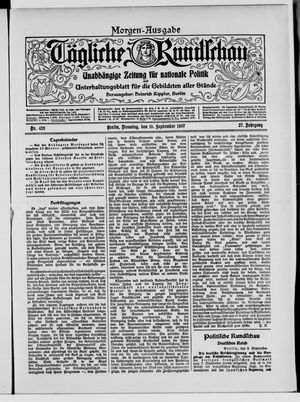 Tägliche Rundschau vom 10.09.1907