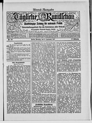 Tägliche Rundschau vom 10.09.1907