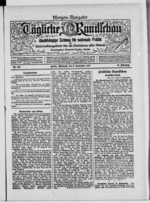 Tägliche Rundschau vom 11.09.1907