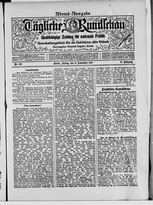 Tägliche Rundschau vom 13.09.1907