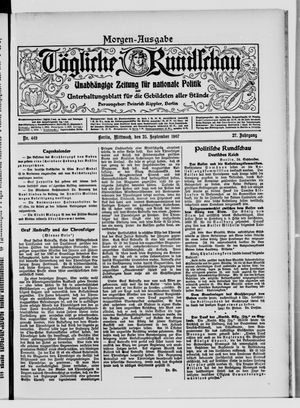 Tägliche Rundschau vom 25.09.1907