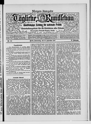 Tägliche Rundschau vom 26.09.1907