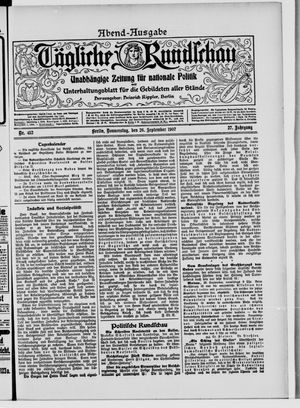 Tägliche Rundschau vom 26.09.1907