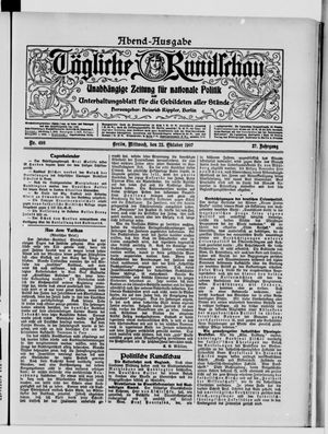 Tägliche Rundschau vom 23.10.1907