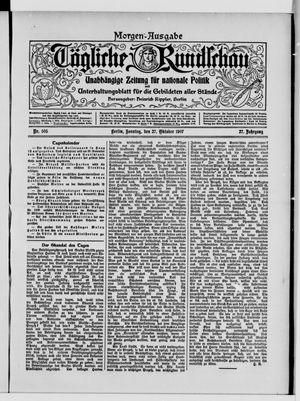 Tägliche Rundschau vom 27.10.1907