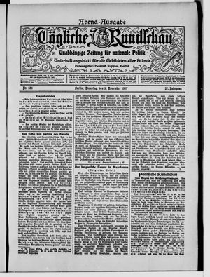 Tägliche Rundschau vom 05.11.1907