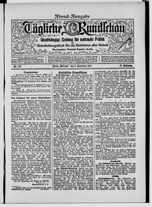 Tägliche Rundschau vom 06.11.1907