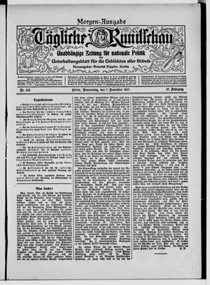 Tägliche Rundschau vom 07.11.1907