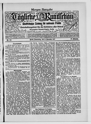 Tägliche Rundschau vom 14.11.1907