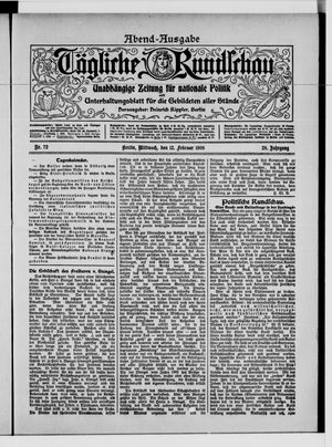 Tägliche Rundschau vom 12.02.1908