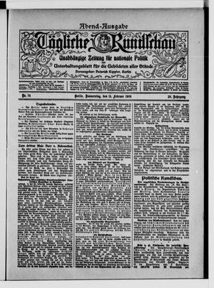 Tägliche Rundschau on Feb 13, 1908