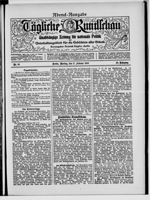 Tägliche Rundschau on Feb 17, 1908