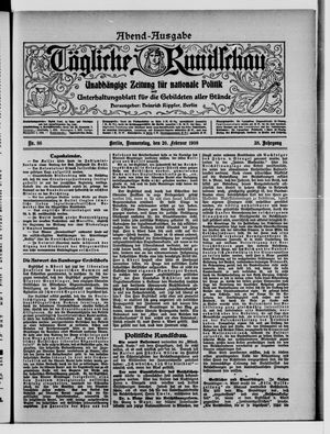 Tägliche Rundschau on Feb 20, 1908