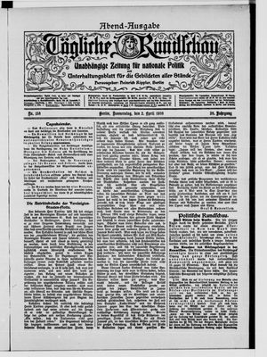 Tägliche Rundschau vom 02.04.1908