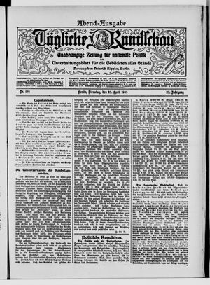 Tägliche Rundschau vom 28.04.1908