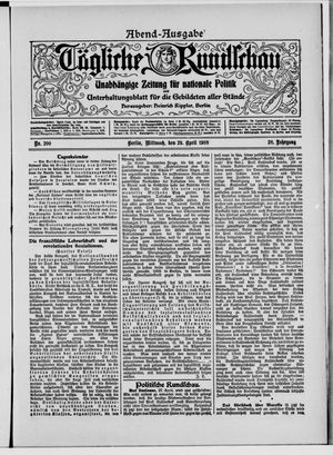 Tägliche Rundschau vom 29.04.1908