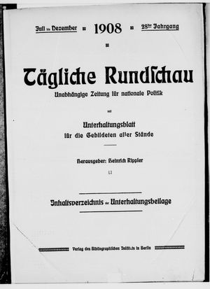 Tägliche Rundschau vom 01.07.1908