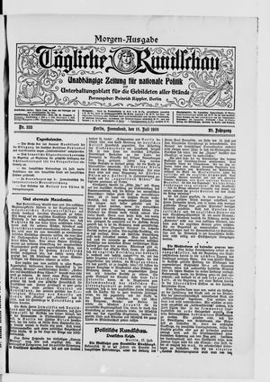 Tägliche Rundschau vom 18.07.1908