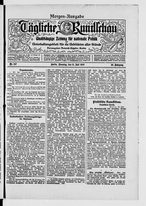 Tägliche Rundschau vom 21.07.1908
