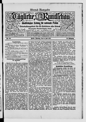 Tägliche Rundschau vom 21.07.1908