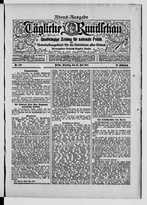 Tägliche Rundschau vom 28.07.1908
