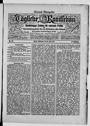 Tägliche Rundschau vom 29.07.1908