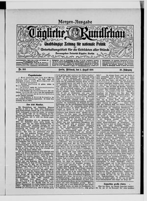 Tägliche Rundschau vom 05.08.1908