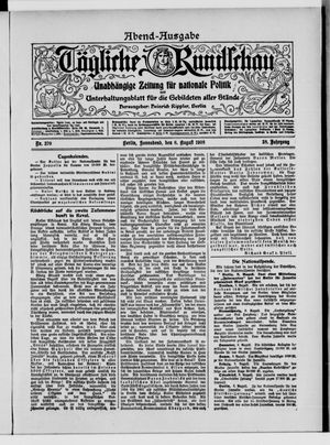 Tägliche Rundschau on Aug 8, 1908