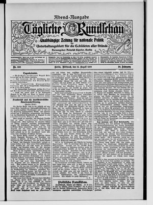 Tägliche Rundschau on Aug 19, 1908