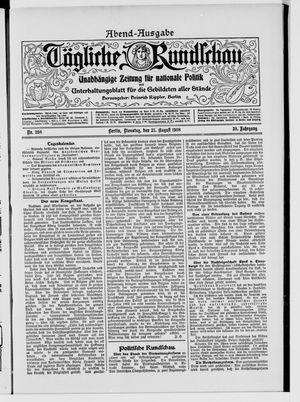 Tägliche Rundschau vom 25.08.1908