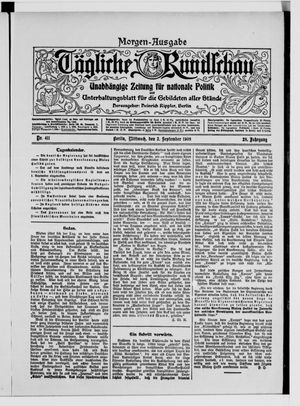Tägliche Rundschau vom 02.09.1908